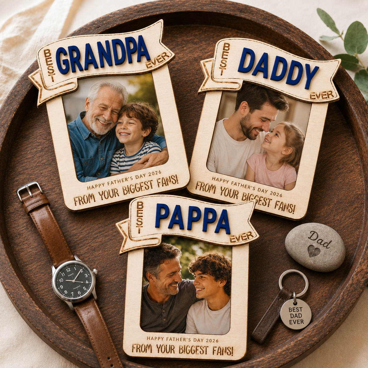 MemoryForU Drive Safe Best Dad Custom Photo Frame for Car Sun Visor