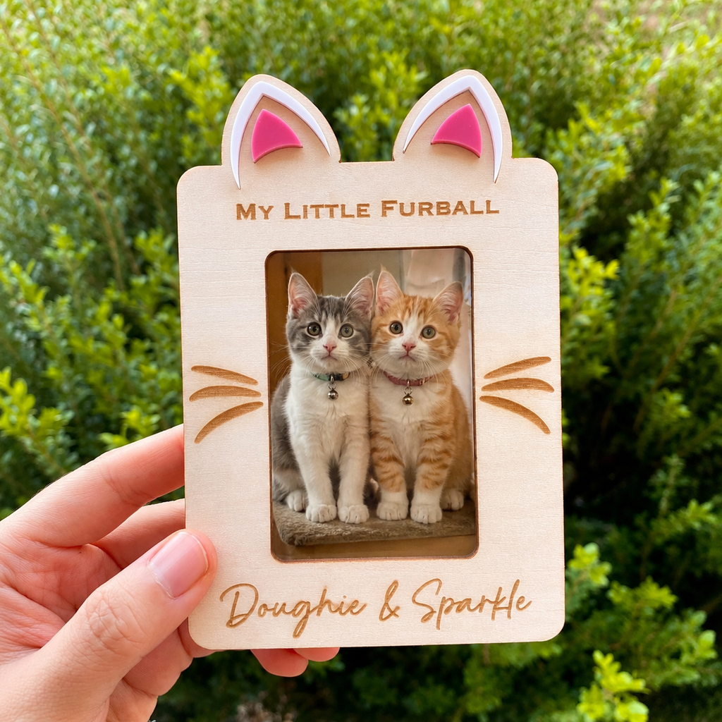 MemoryForU Treasured Cat Lover Custom Photo Frame for Car Sun Visor