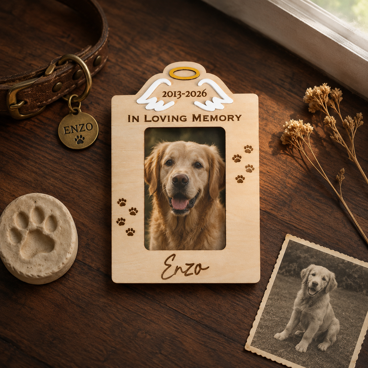 MemoryForU Beloved Pet Memorial Custom Photo Frame for Car Sun Visor