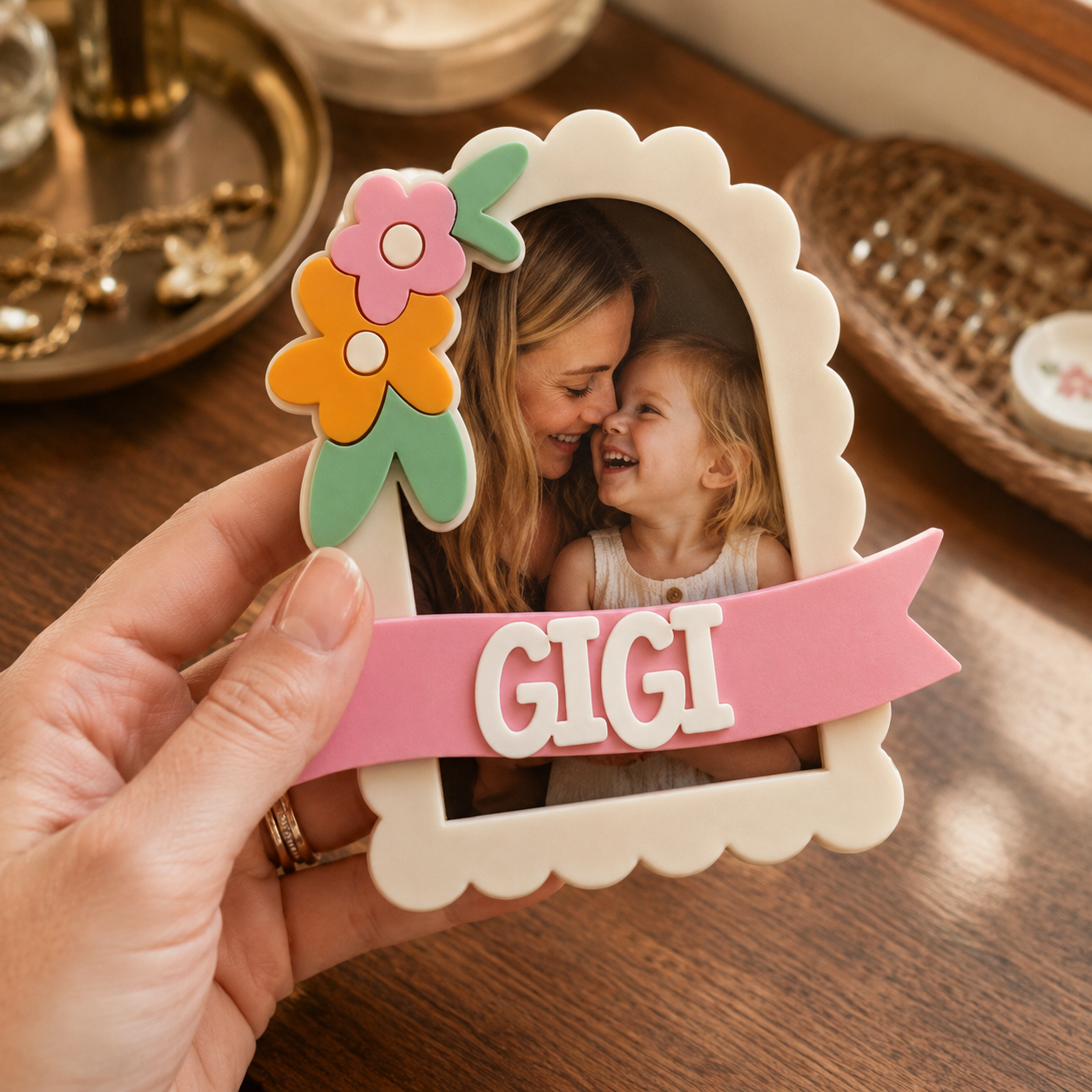 MemoryForU Blooming with Love Custom Photo Frame for Car Sun Visor