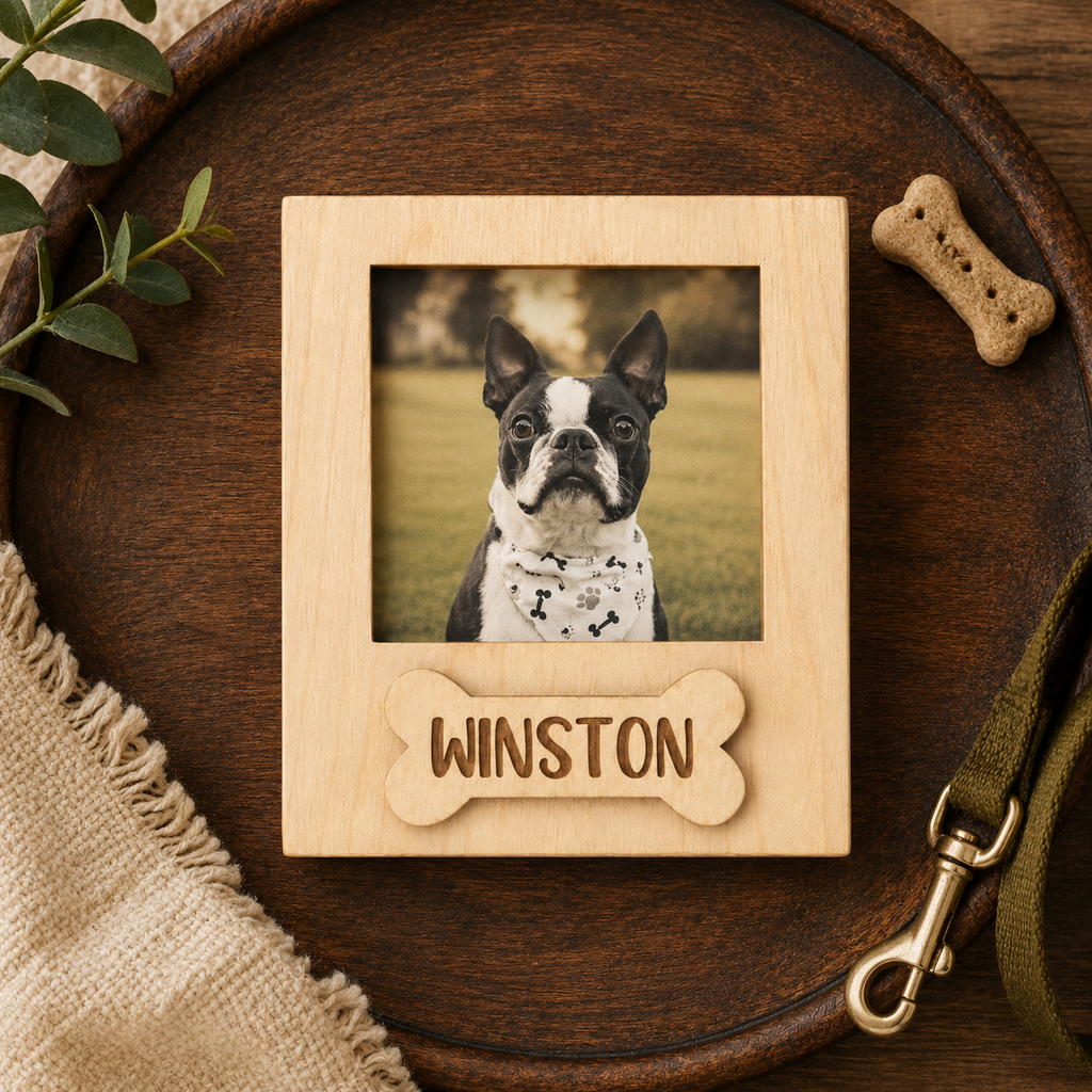MemoryForU Lucky Bones Guardian Custom Photo Frame for Car Sun Visor
