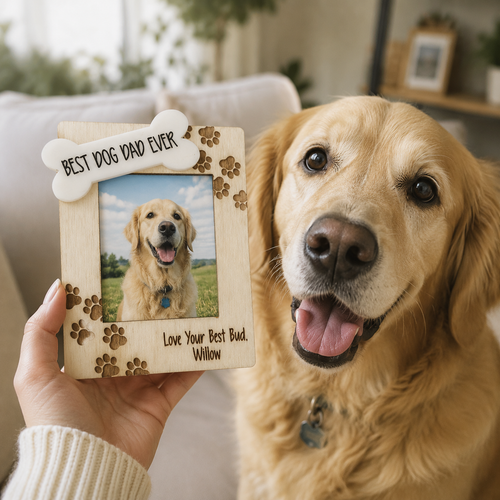 MemoryForU Dog Mom & Dad Custom Photo Frame for Car Sun Visor