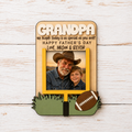 MemoryForU Personalized Grandpa Wooden Photo Frame, Custom Father’s Day Picture Keepsake, Heartfelt Gift from Grandkids