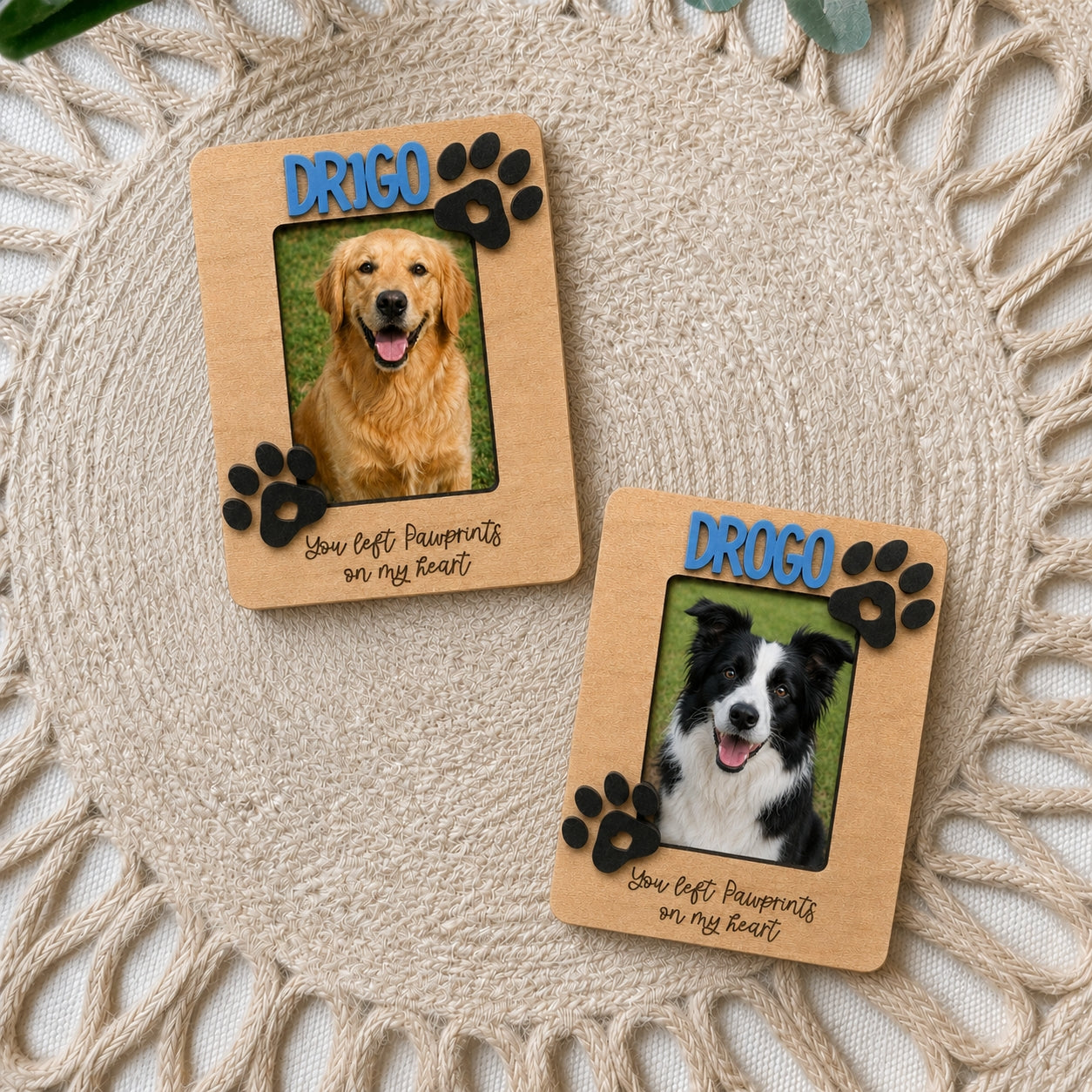 MemoryForU Lucky Dog Paws Custom Photo Frame for Car Sun Visor