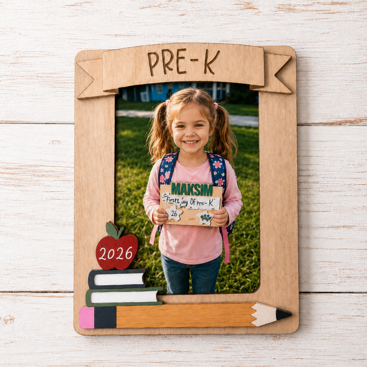 MemoryForU Keepsake Back to School Custom Wooden Photo Frame