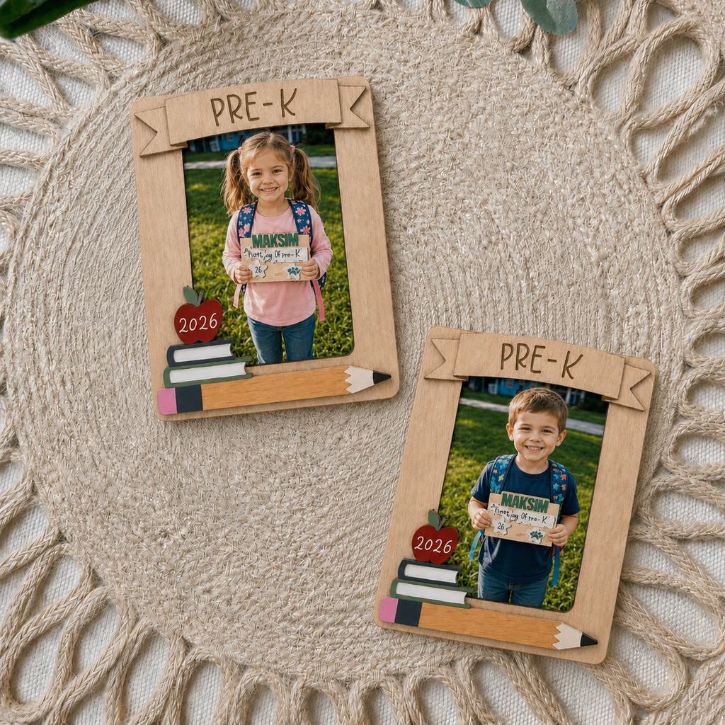 MemoryForU Keepsake Back to School Custom Wooden Photo Frame