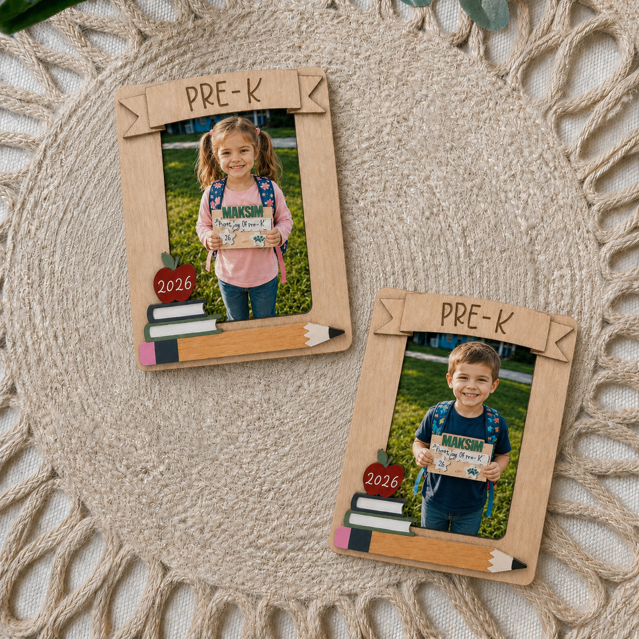 MemoryForU Keepsake Back to School Custom Wooden Photo Frame
