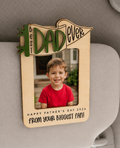MemoryForU Best Dad Ever Custom Wooden Photo Frame for Car Sun Visor