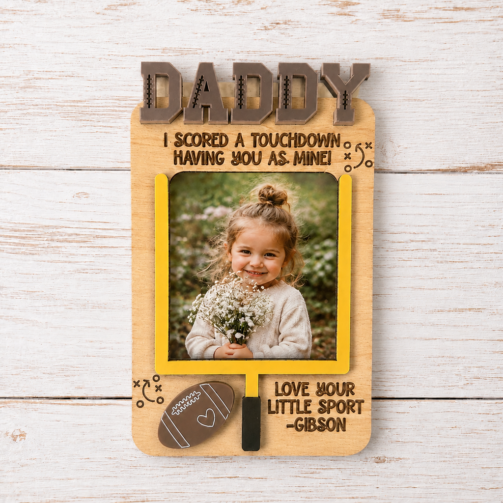 MemoryForU Treasured Football Custom Photo Frame for Car Sun Visor