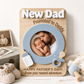 MemoryForU Personalized Father's Day Photo Frame Gift for Dad Grandpa Papa, Custom Wooden Picture Frame, New Dad Gift, Father's Day Keepsake