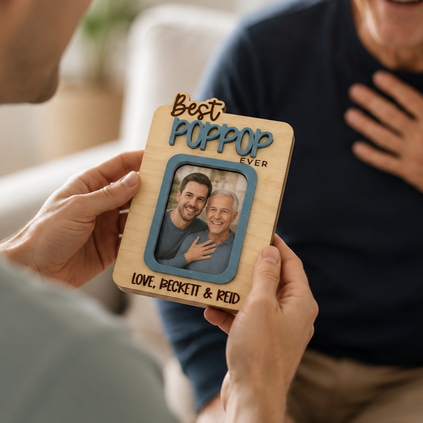MemoryForU Treasured Best PopPop Custom Photo Frame for Car Sun Visor