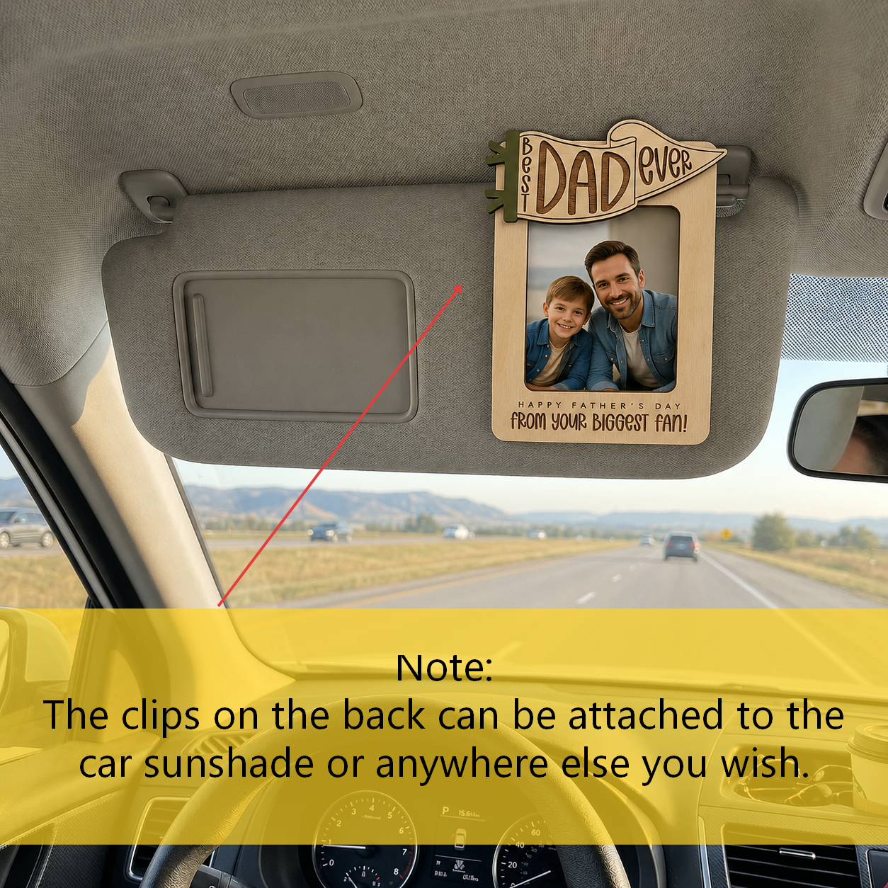 MemoryForU Lucky Dog Paws Custom Photo Frame for Car Sun Visor