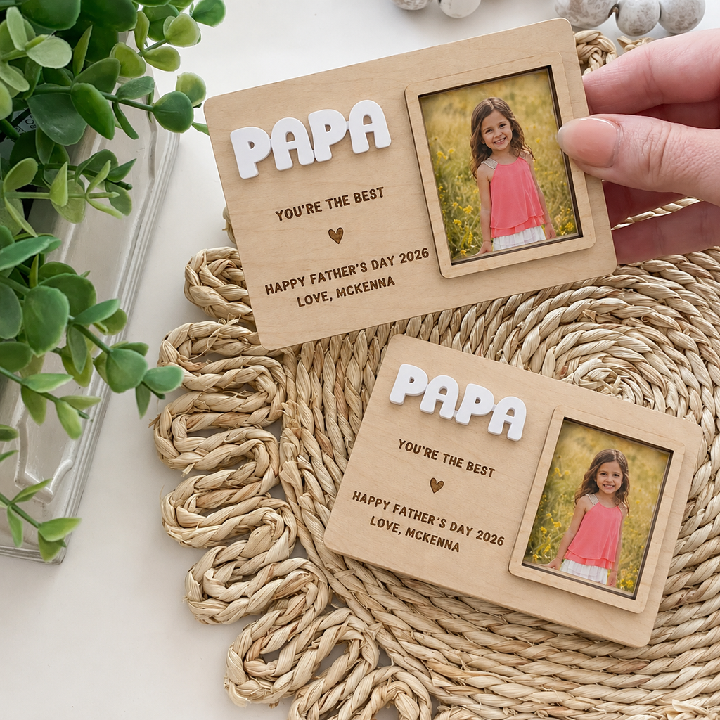 MemoryForU Personalized Wooden Photo Frame – Father’s Day & Birthday Gift