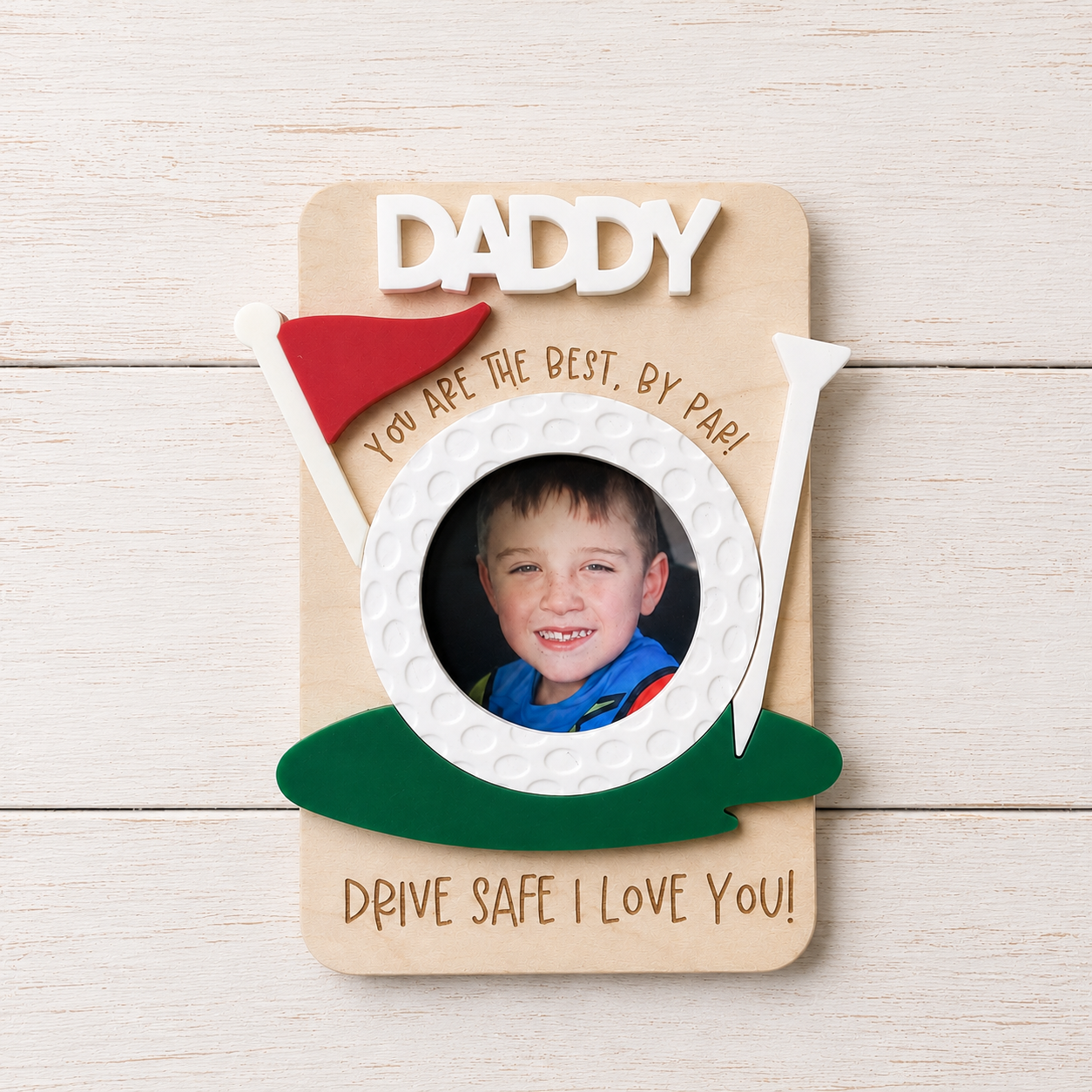 MemoryForU Drive Safe Golf Dad Custom Photo Frame for Car Sun Visor