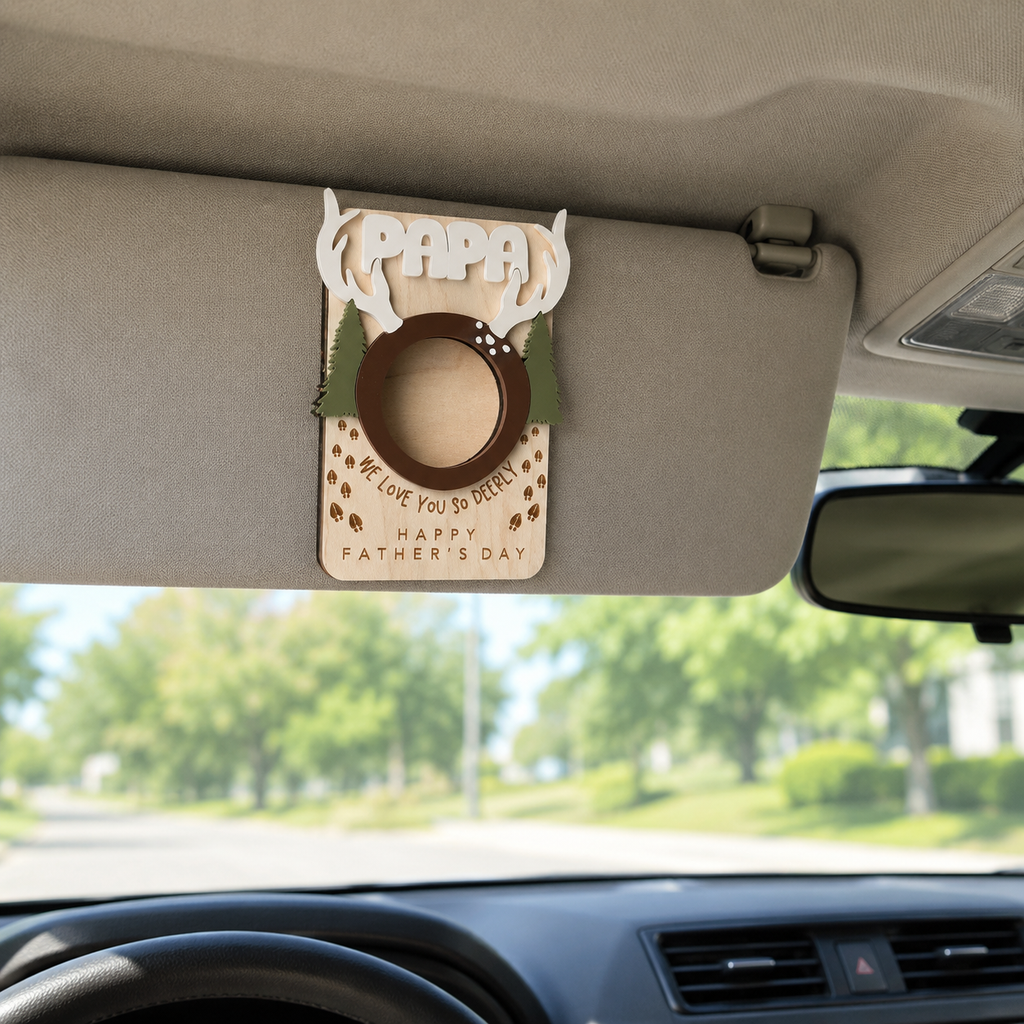 MemoryForU Treasured Deer Custom Photo Frame for Car Sun Visor