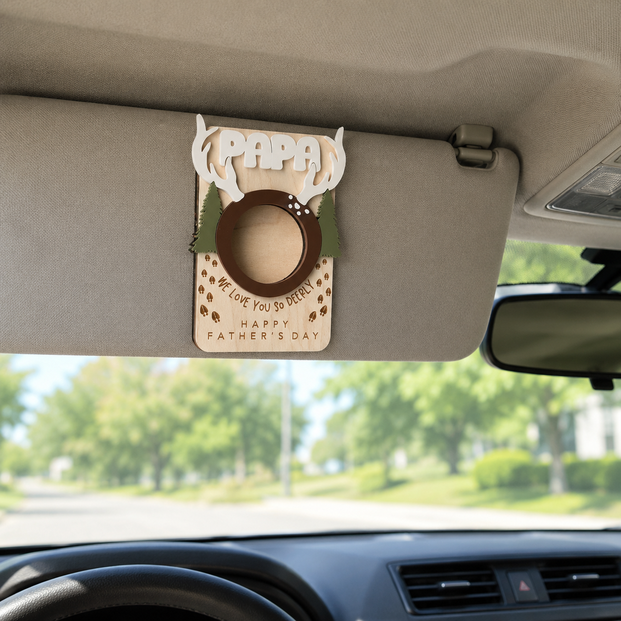MemoryForU Treasured Deer Custom Photo Frame for Car Sun Visor