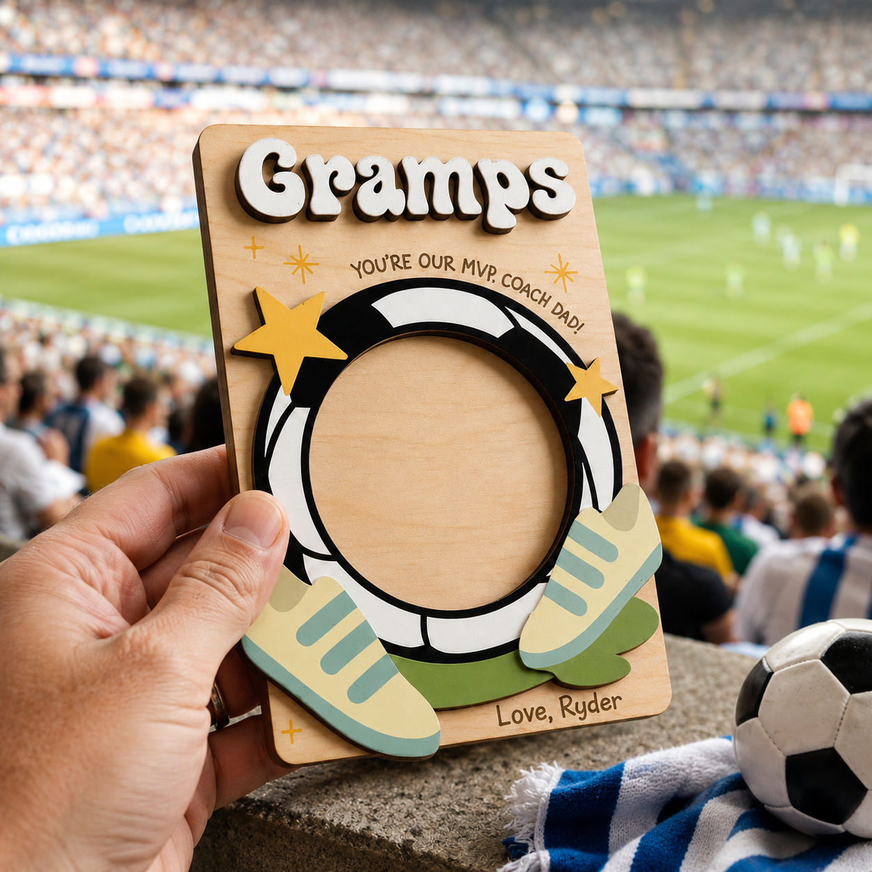 MemoryForU Treasured World Cup Soccer Custom Photo Frame for Car Sun Visor