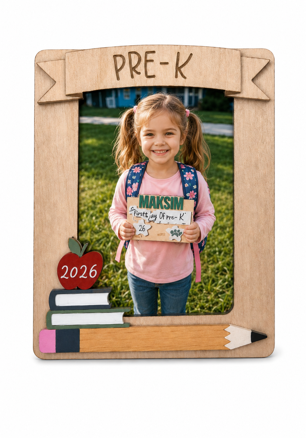 MemoryForU Keepsake Back to School Custom Wooden Photo Frame