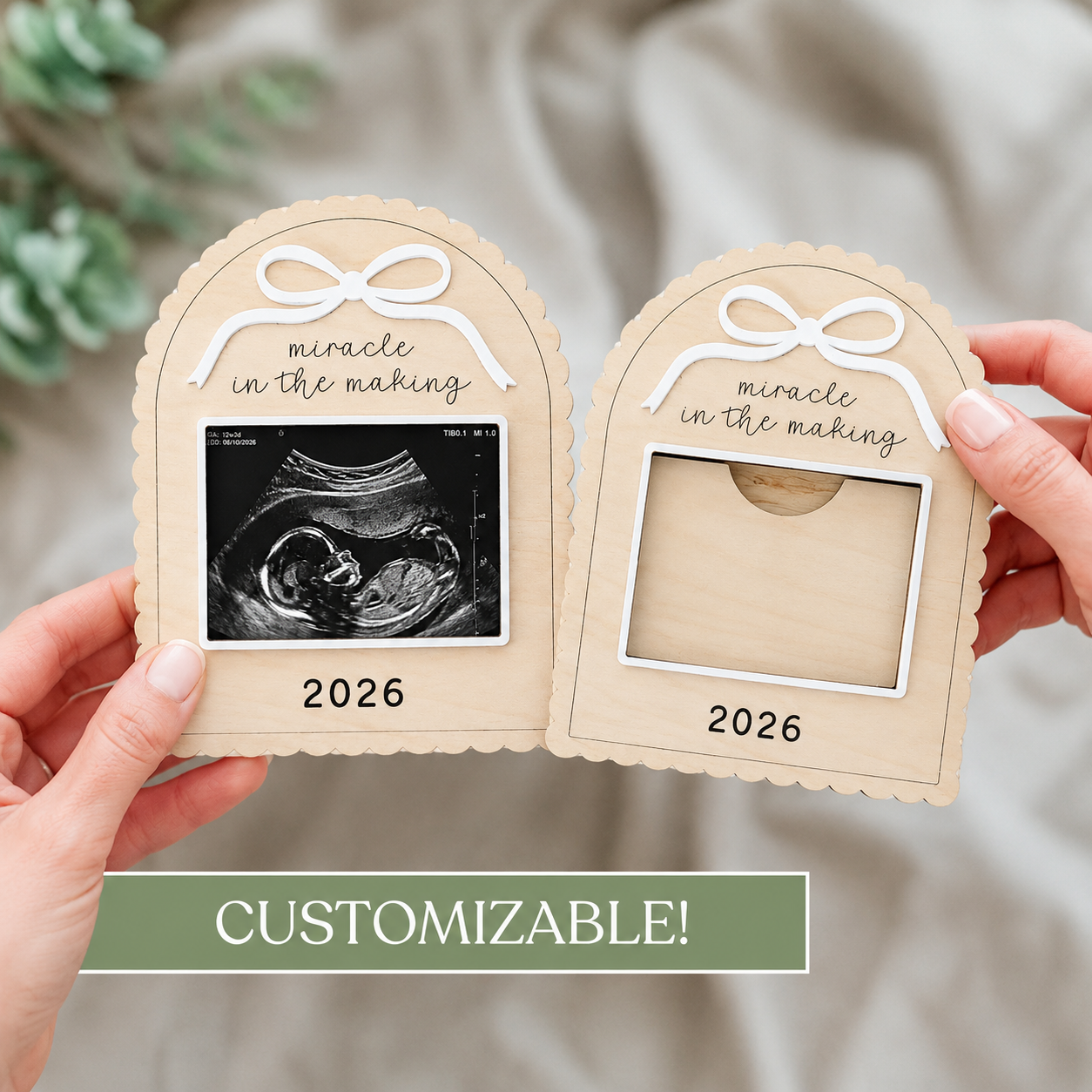 MemoryForU Treasured Pregnancy Announcement Custom Photo Frame