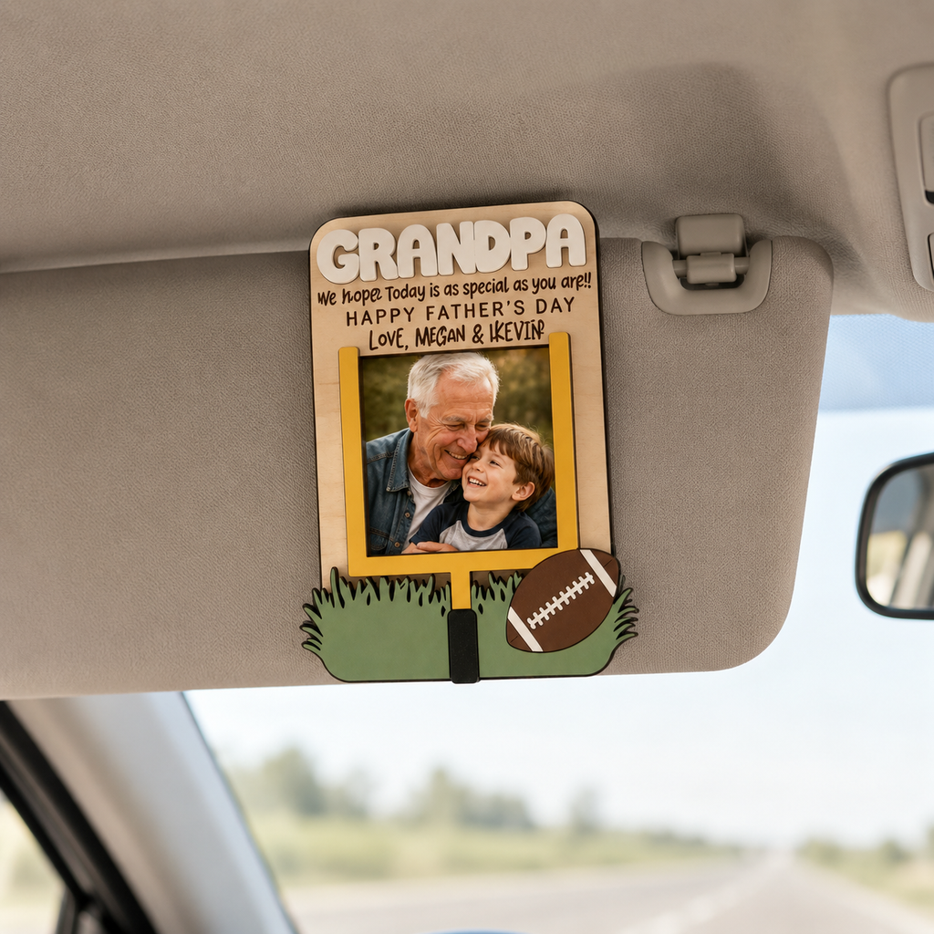 MemoryForU Personalized Grandpa Wooden Photo Frame, Custom Father’s Day Picture Keepsake, Heartfelt Gift from Grandkids