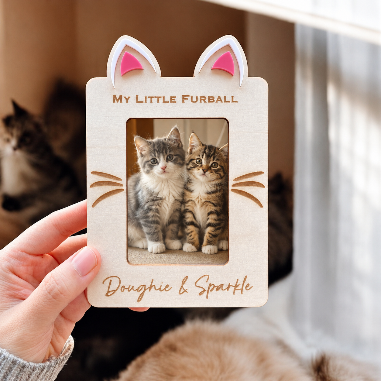 MemoryForU Treasured Cat Lover Custom Photo Frame for Car Sun Visor