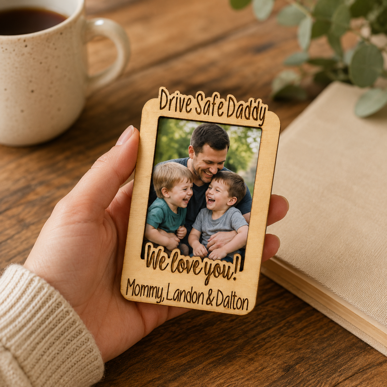 MemoryForU Loved Drive Safe Custom Photo Frame for Car Sun Visor