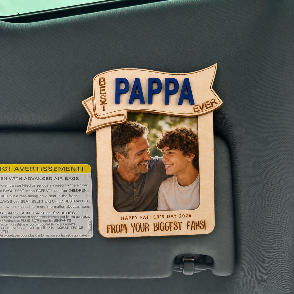 MemoryForU Drive Safe Best Dad Custom Photo Frame for Car Sun Visor