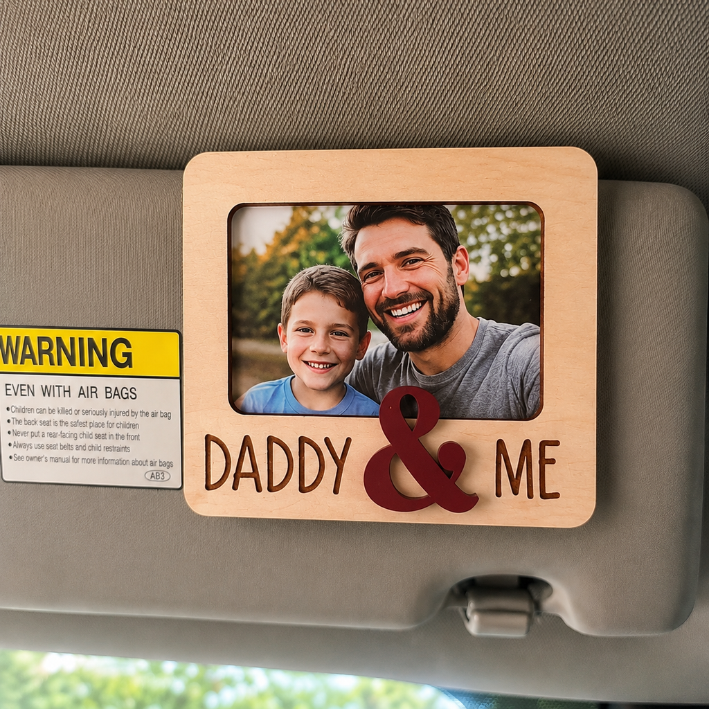 MemoryForU Always With Me Custom Photo Frame for Car Sun Visor