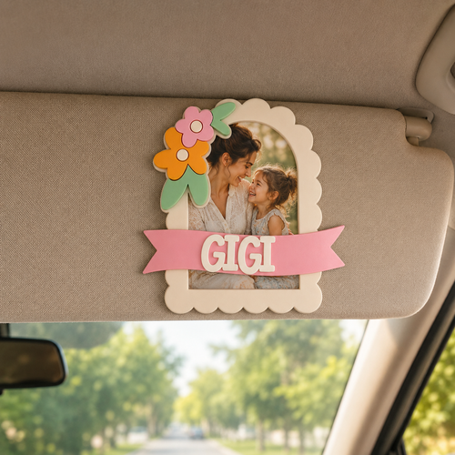 MemoryForU Blooming with Love Custom Photo Frame for Car Sun Visor