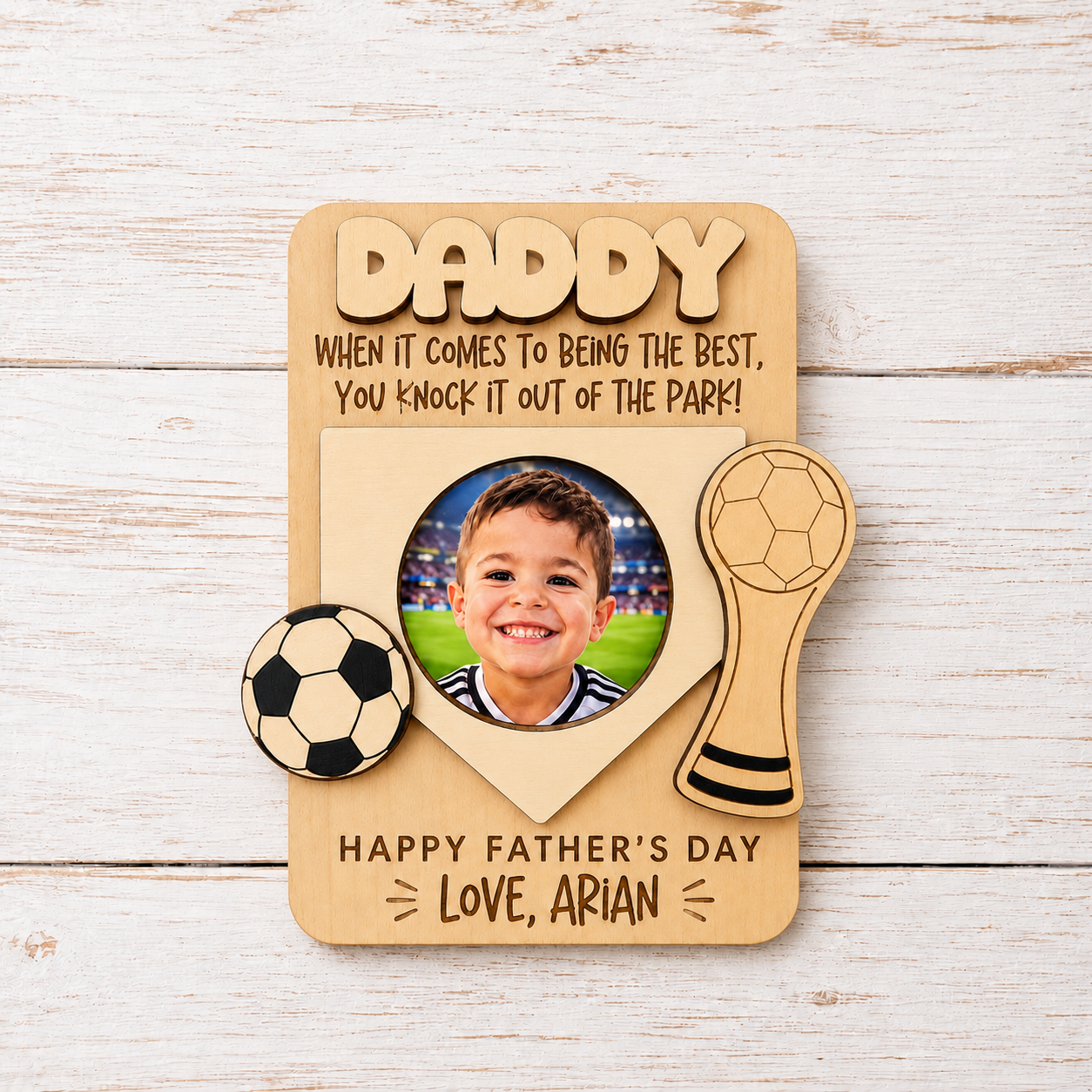 MemoryForU Champion World Cup Custom Wooden Photo Frame for Car Sun Visor