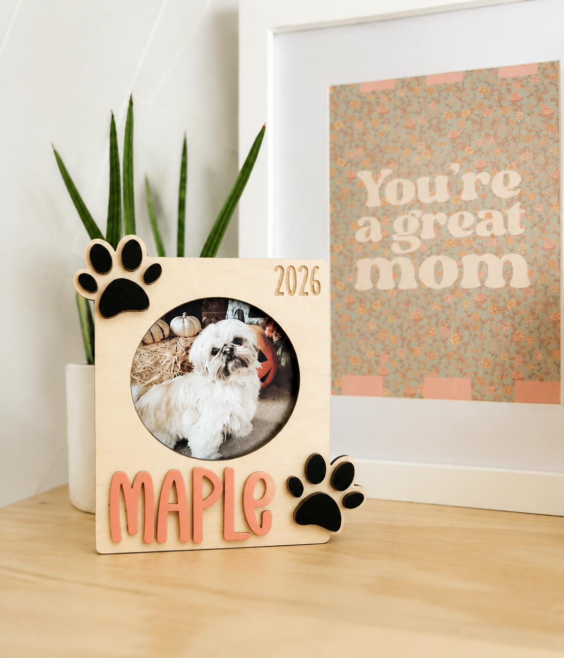 MemoryForU Guardian Paw Custom Year Photo Frame for Car Sun Visor